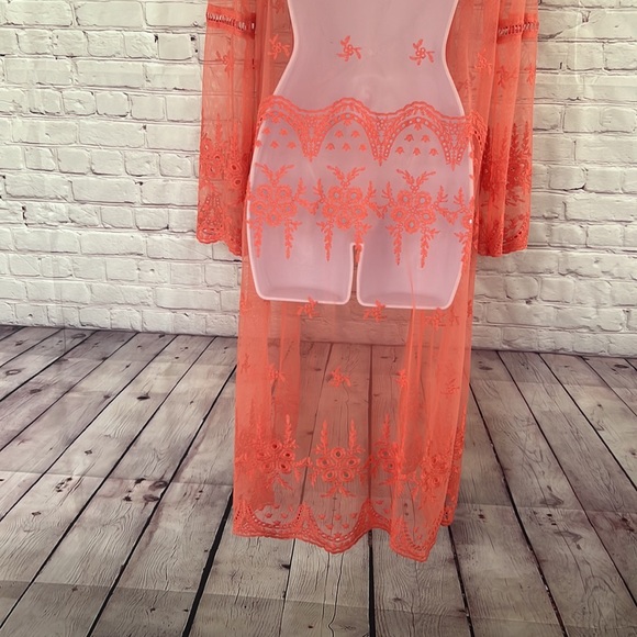 Haute Monde Coral open cardigan kimono size small - Picture 9 of 11